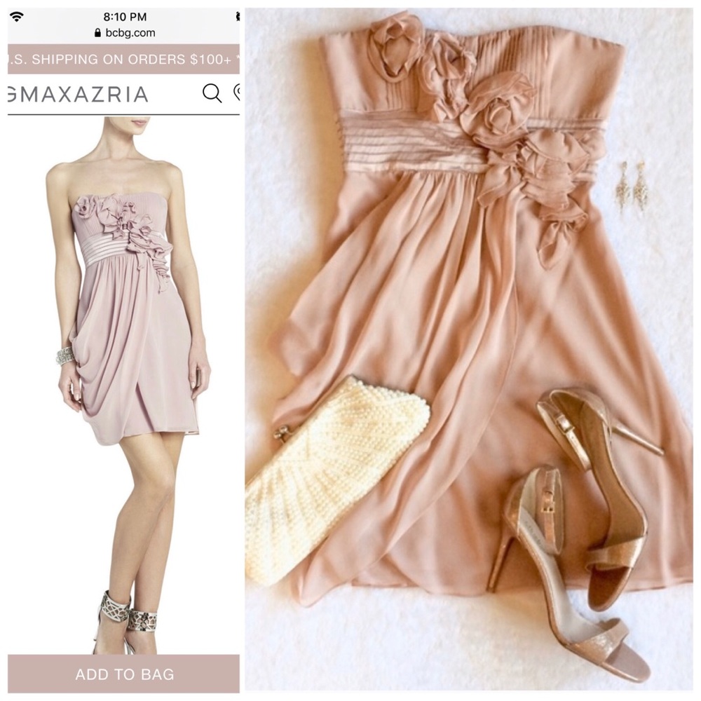 {BCBGMAXAZRIA} Pink Strapless Emily Dress